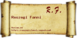 Reszegi Fanni névjegykártya